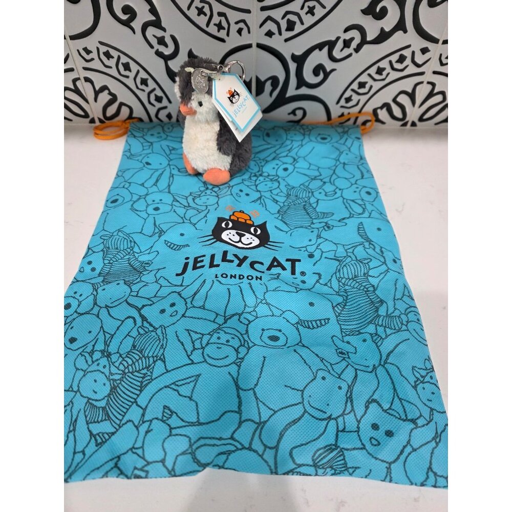 NWT Jellycat Peanut Penguin Bag Charm keychain keyring - Picture 2 of 7